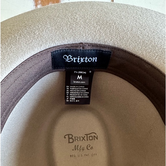 Brixton Wesley Wool Fedora in Light Tan size M - Picture 4 of 5